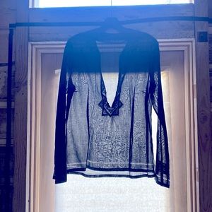 Ellie Tahari black tunic all cotton